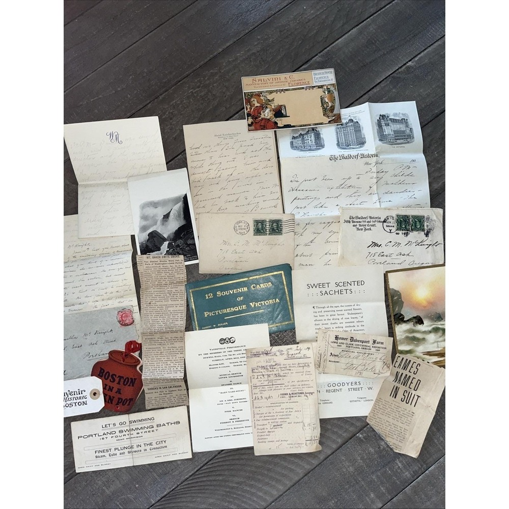Vintage Lot 1900s Handwritten Notes Letters Papers Ephemera Mixed